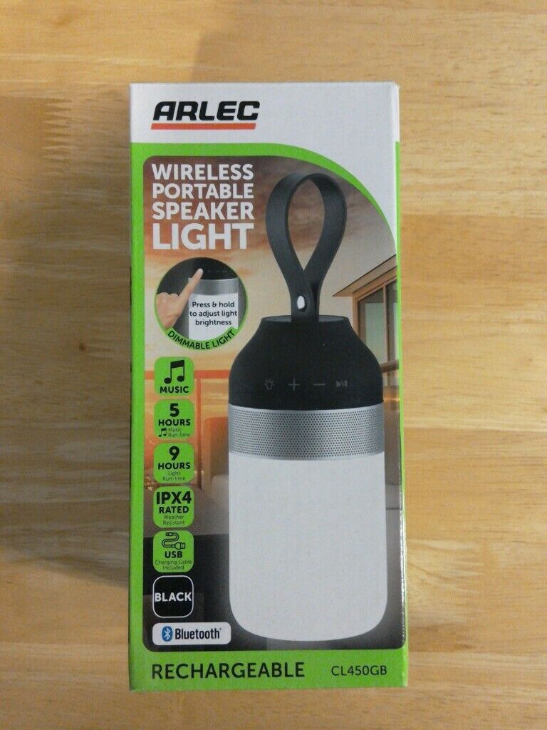 arlec wireless portable speaker light